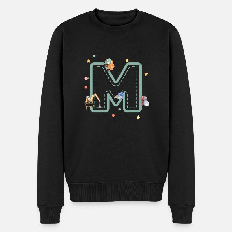 Buchstabe m Fahrzeug - personalisiertes Kindergeschenk - Männer Premium Bio Pullover - Schwarz