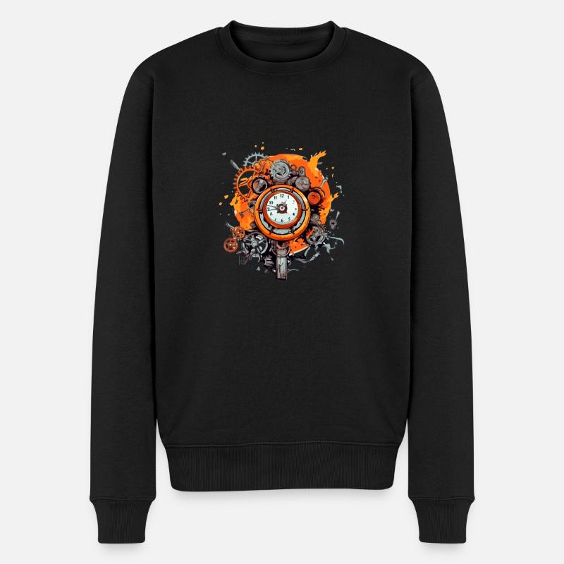 Antike Uhr Nr. 3 - Männer Premium Bio Pullover - Schwarz