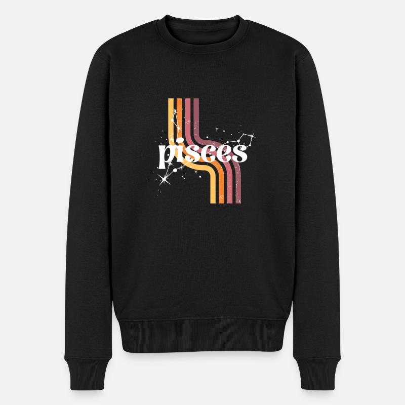 Pisces horoscope rétro - Pull Premium bio Homme - noir