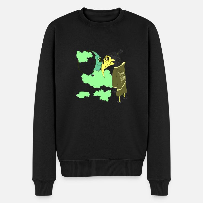 NIE MEHR - Männer Premium Bio Pullover - Schwarz