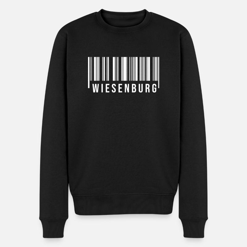 Wiesenburg Strichcode - Männer Premium Bio Pullover - Schwarz