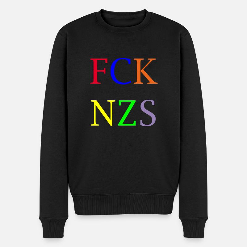 FCK NZS - Männer Premium Bio Pullover - Schwarz