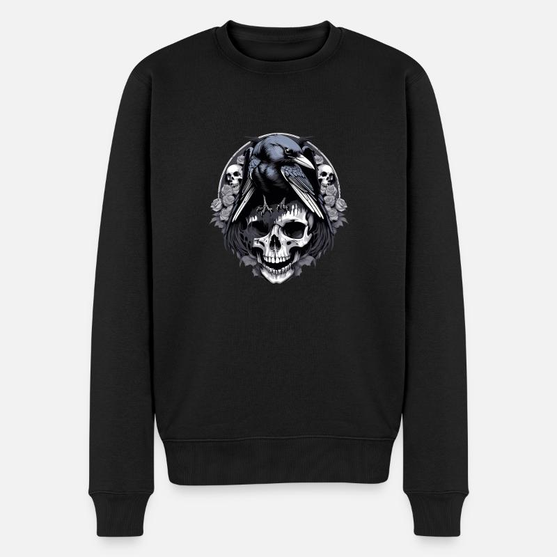 Die Krähe - Männer Premium Bio Pullover - Schwarz