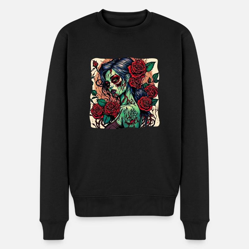 Monster Girl - Männer Premium Bio Pullover - Schwarz