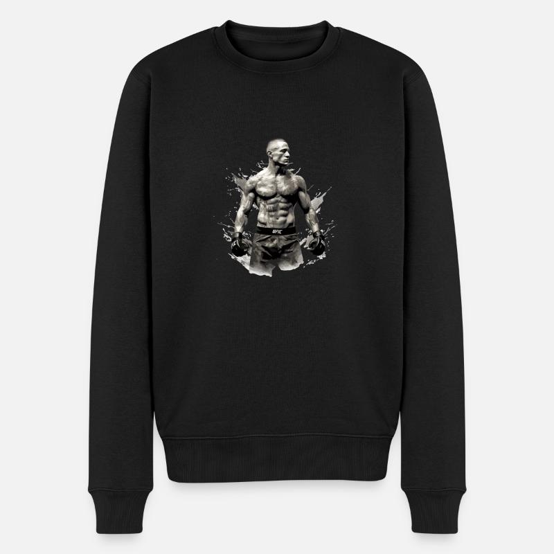 John Combattant MMA - Pull Premium bio Homme - noir