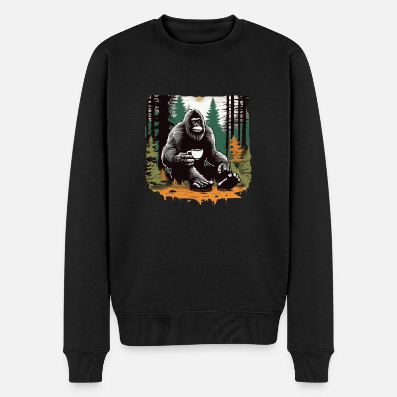 Big Food Boire du café - Pull Premium bio Homme - noir