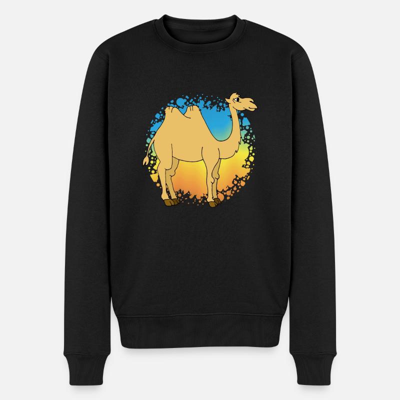 Kamel - Männer Premium Bio Pullover - Schwarz