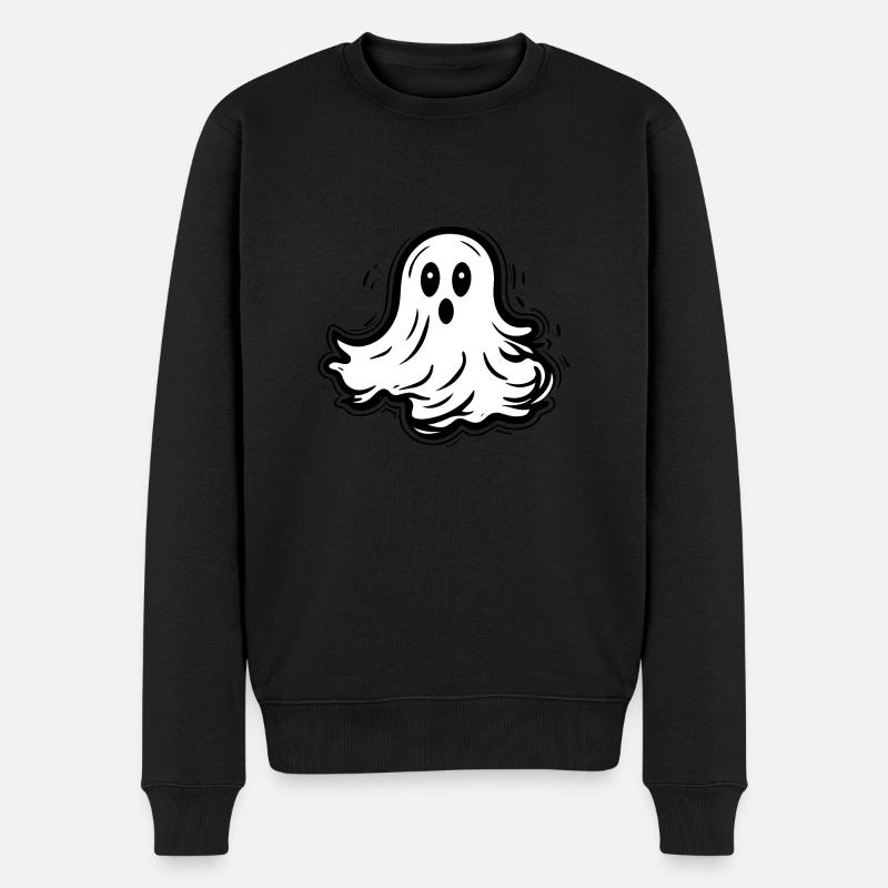 Spooky Cute Kawaii Ghost Design - Pull Premium bio Homme - noir