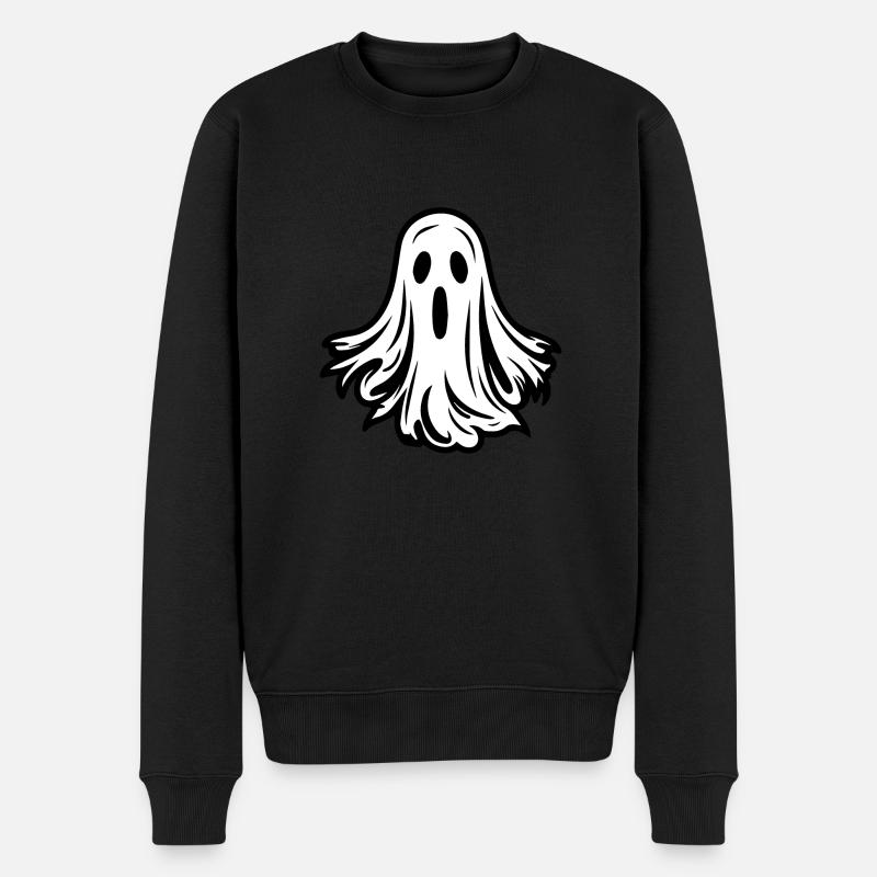 Spooky Cute Kawaii Ghost Design - Pull Premium bio Homme - noir