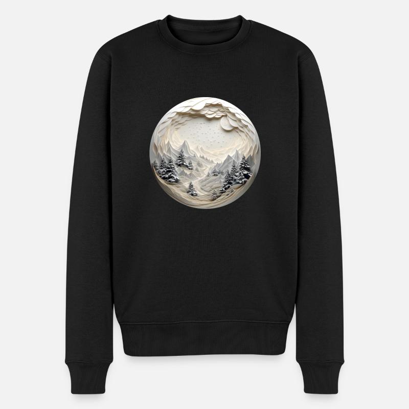 Natur in der Papierkunst - Männer Premium Bio Pullover - Schwarz