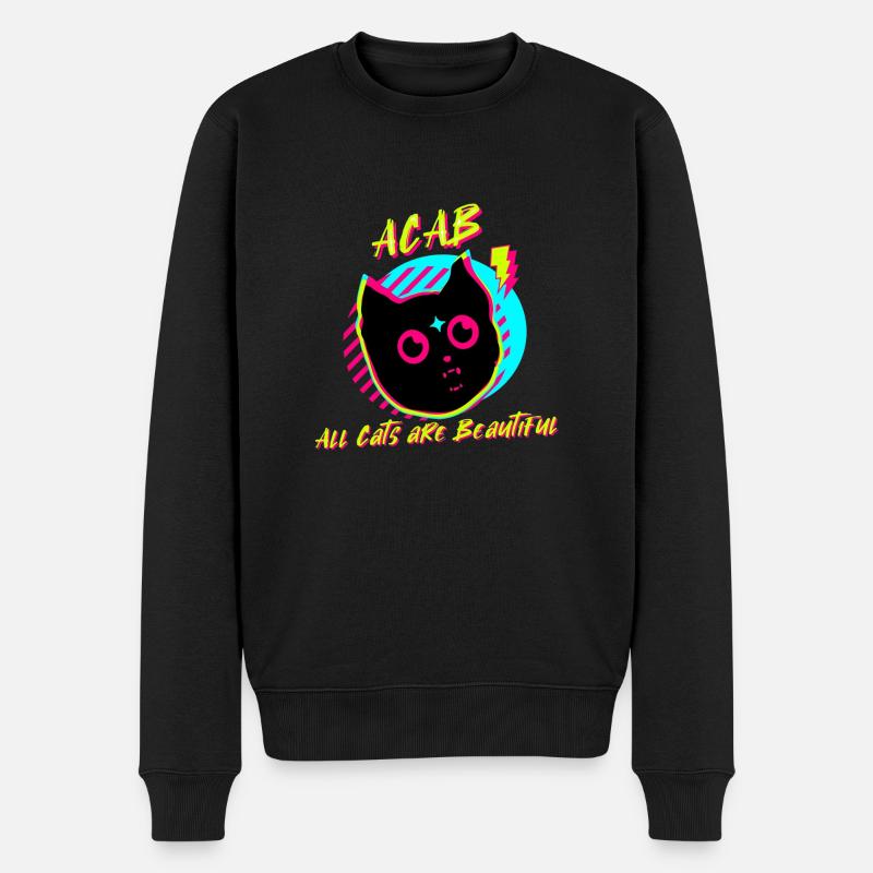 All Cats are Beautiful - Männer Premium Bio Pullover - Schwarz