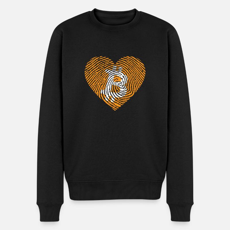 Herz Bitcoin - Männer Premium Bio Pullover - Schwarz