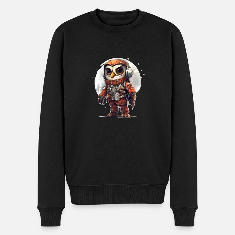 Hibou Astronaute : Le Maître des Étoiles - Pull Premium bio Homme - noir