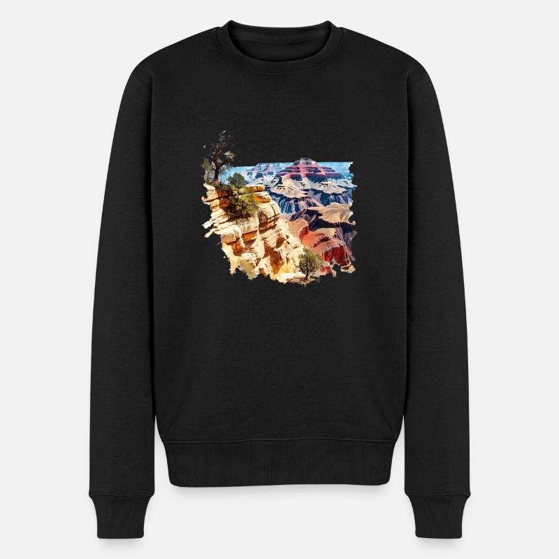 Der Grand Canyon - Männer Premium Bio Pullover - Schwarz
