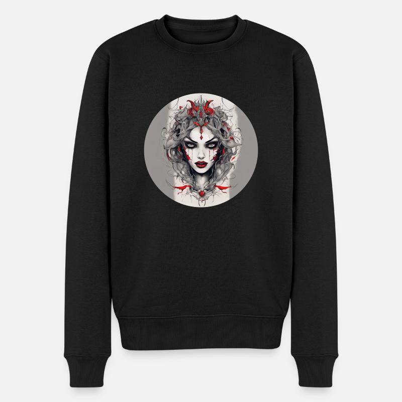 Vampire Gril - Männer Premium Bio Pullover - Schwarz