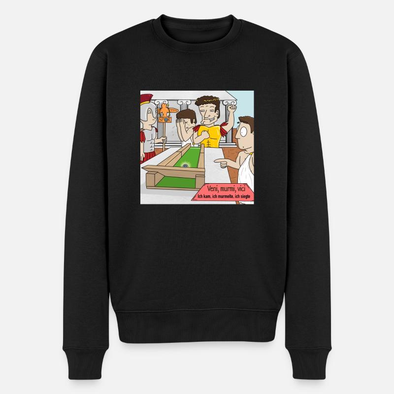 Murmelgolf - Veni, murmi, vici - Männer Premium Bio Pullover - Schwarz