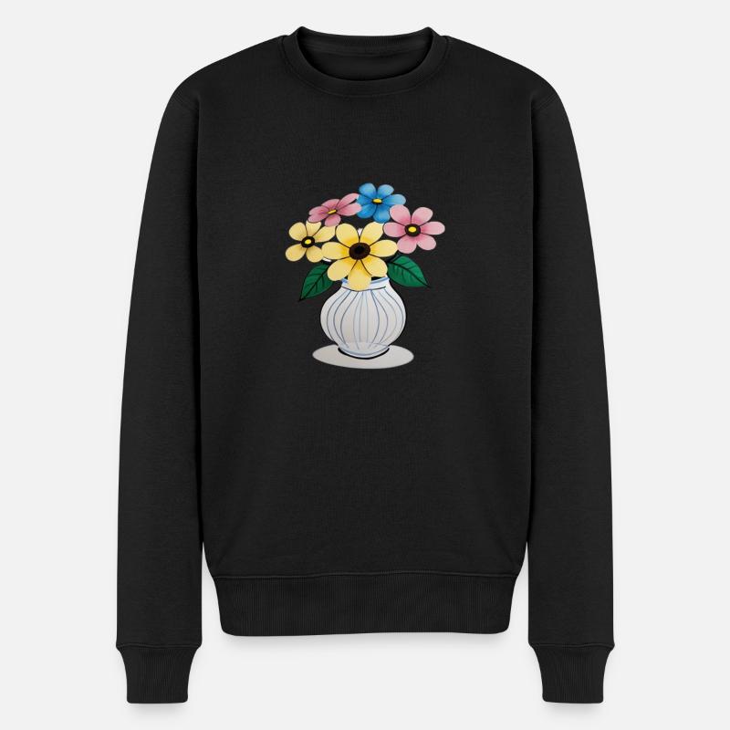 Beau mélange de fleurs - Pull Premium bio Homme - noir