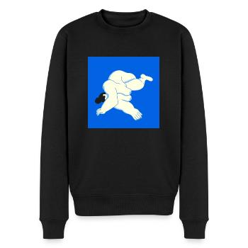 Frauenkörper auf blau - Männer Premium Bio Pullover - Schwarz - Vorne - Nico (187cm)