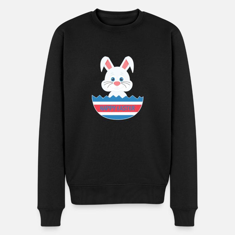 Ein niedlicher Ostereierhase - Männer Premium Bio Pullover - Schwarz