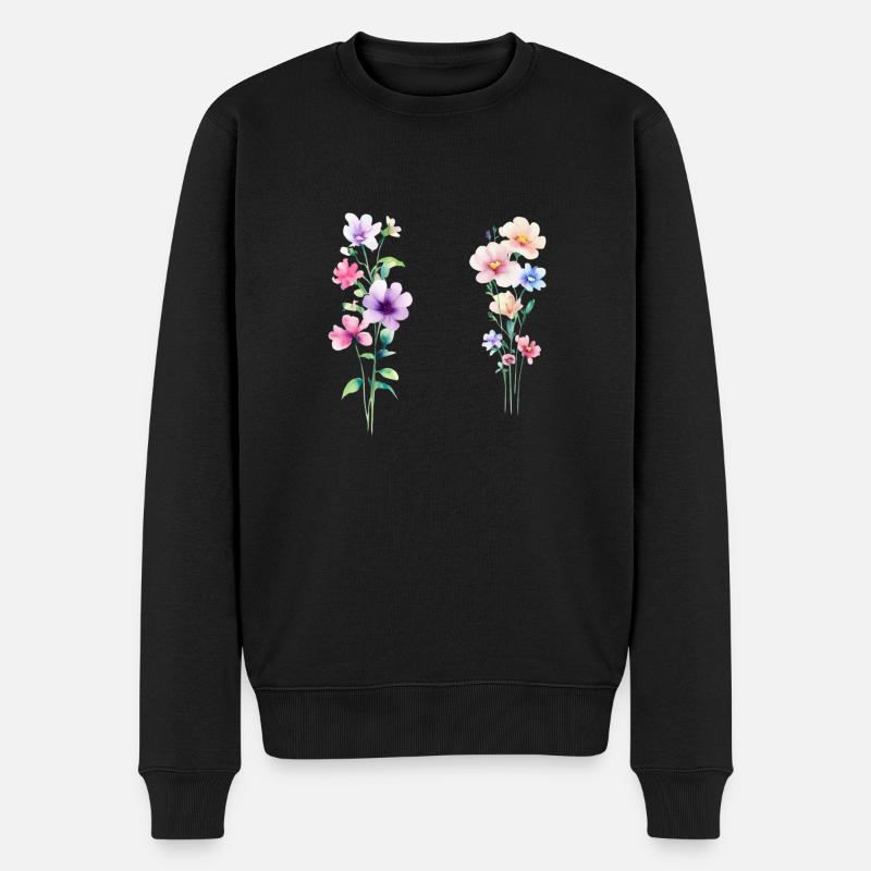 Deux fleurs - Pull Premium bio Homme - noir