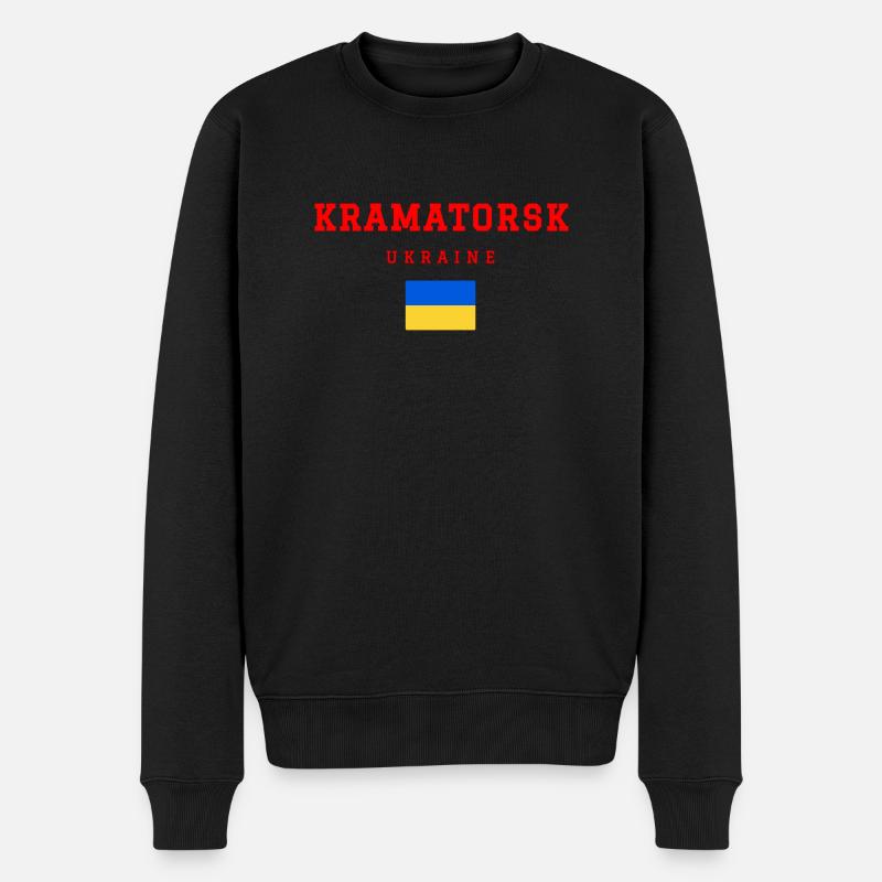 Kramatorsk Ukraine - Männer Premium Bio Pullover - Schwarz