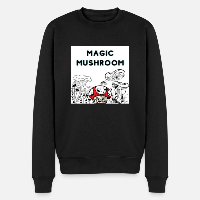 Magic Mushroom - Männer Premium Bio Pullover - Schwarz