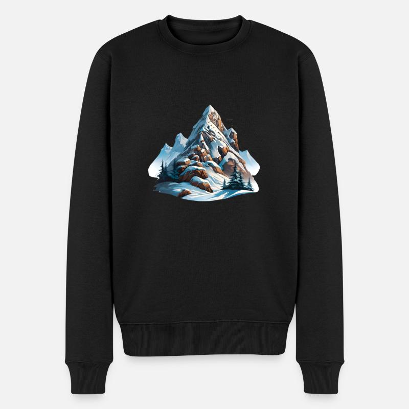 Auf dem Gipfelgrat - Männer Premium Bio Pullover - Schwarz