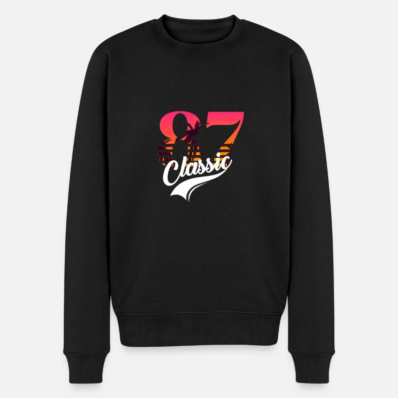 Jahrgang 1987-87th Anniversary - Männer Premium Bio Pullover - Schwarz