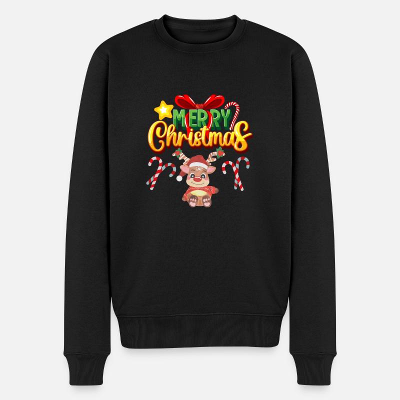 merry christmas - Männer Premium Bio Pullover - Schwarz