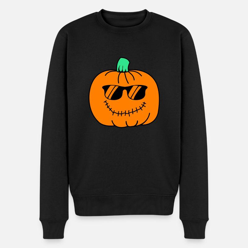 cool pumpkin - Männer Premium Bio Pullover - Schwarz