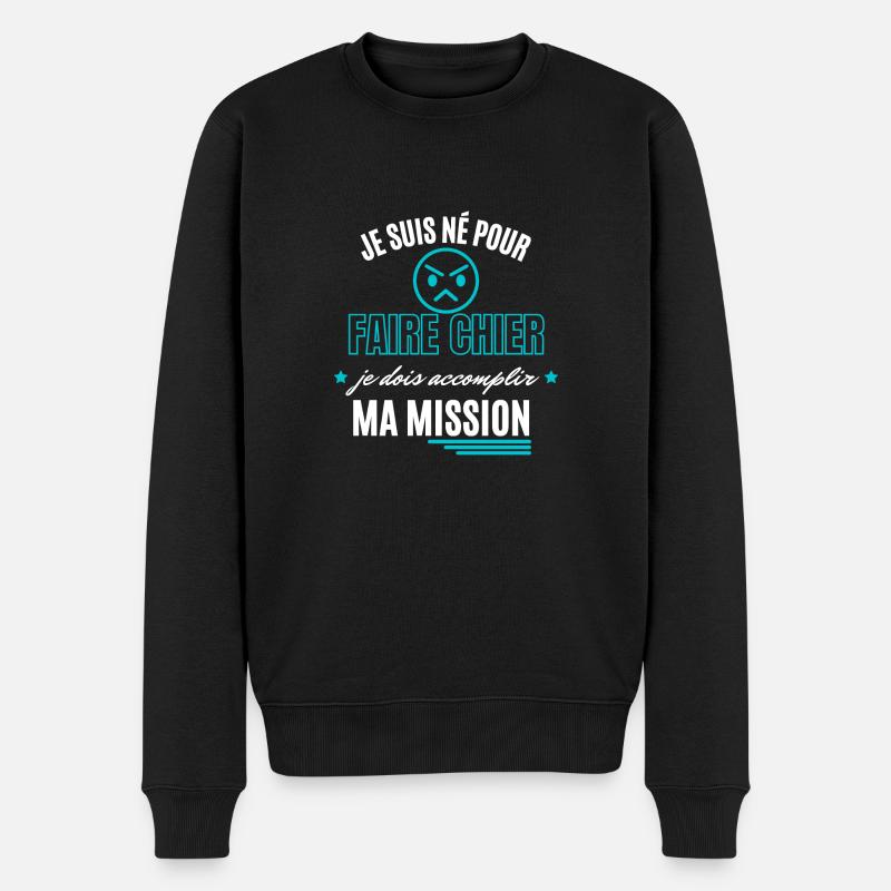 Mission de Chieur Accomplie - Pull Premium bio Homme - noir