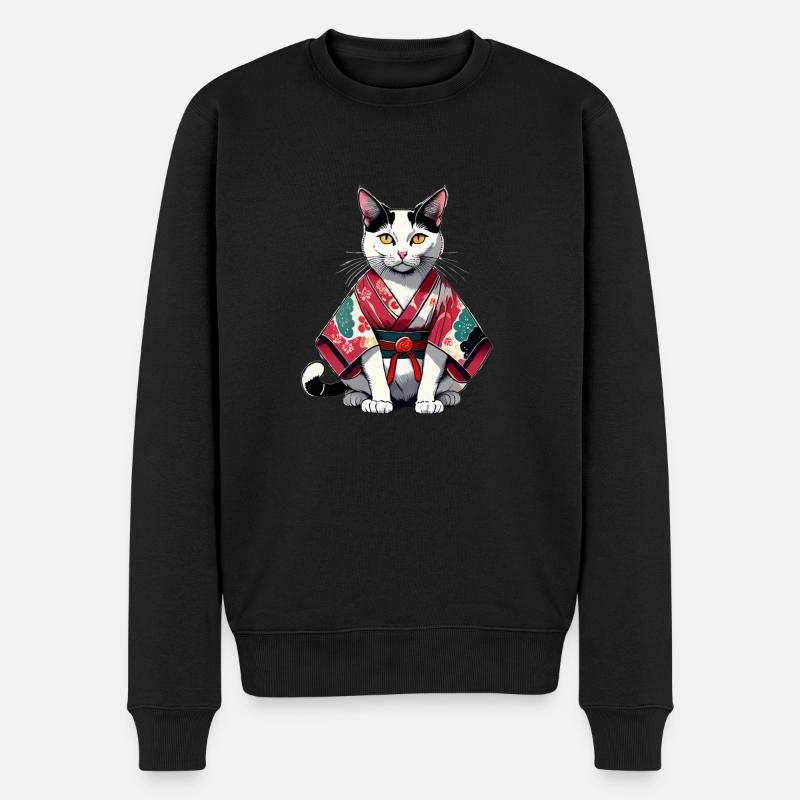 Kimono chat - Pull Premium bio Homme - noir