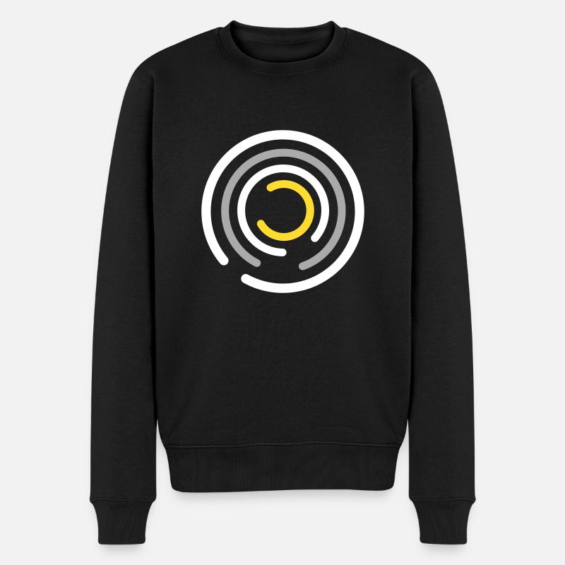 Design abstrait avec des formes de cercles en C - Pull Premium bio Homme - noir