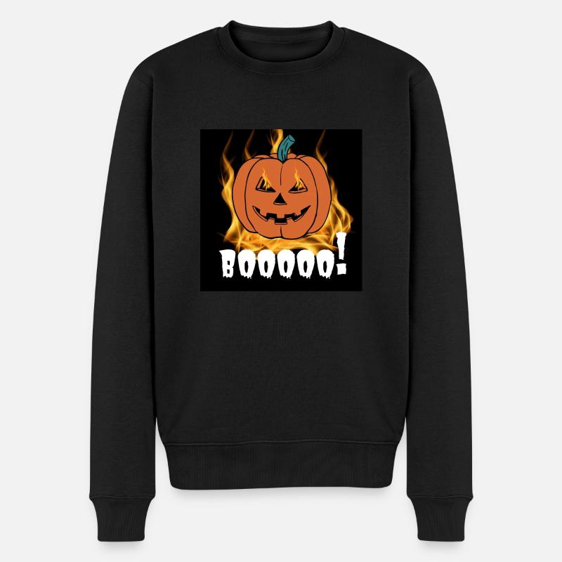 Booooo! - Männer Premium Bio Pullover - Schwarz