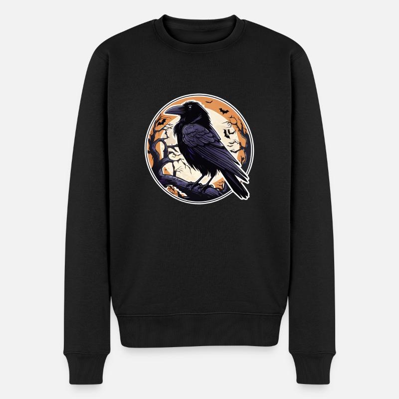 Halloween oder Hard Rock - Raven - Männer Premium Bio Pullover - Schwarz