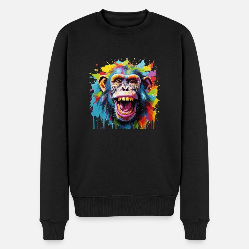 Le rire du singe - Pull Premium bio Homme - noir