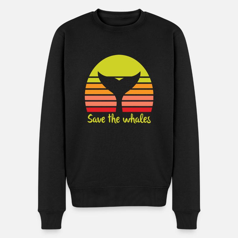 Save The Whales - Männer Premium Bio Pullover - Schwarz