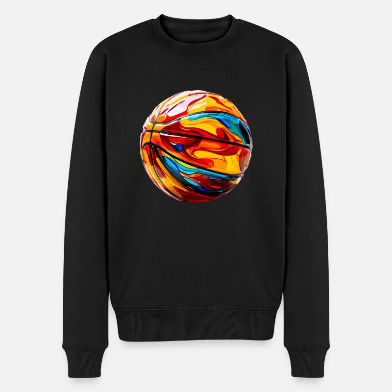 bunter Basketball - Männer Premium Bio Pullover - Schwarz