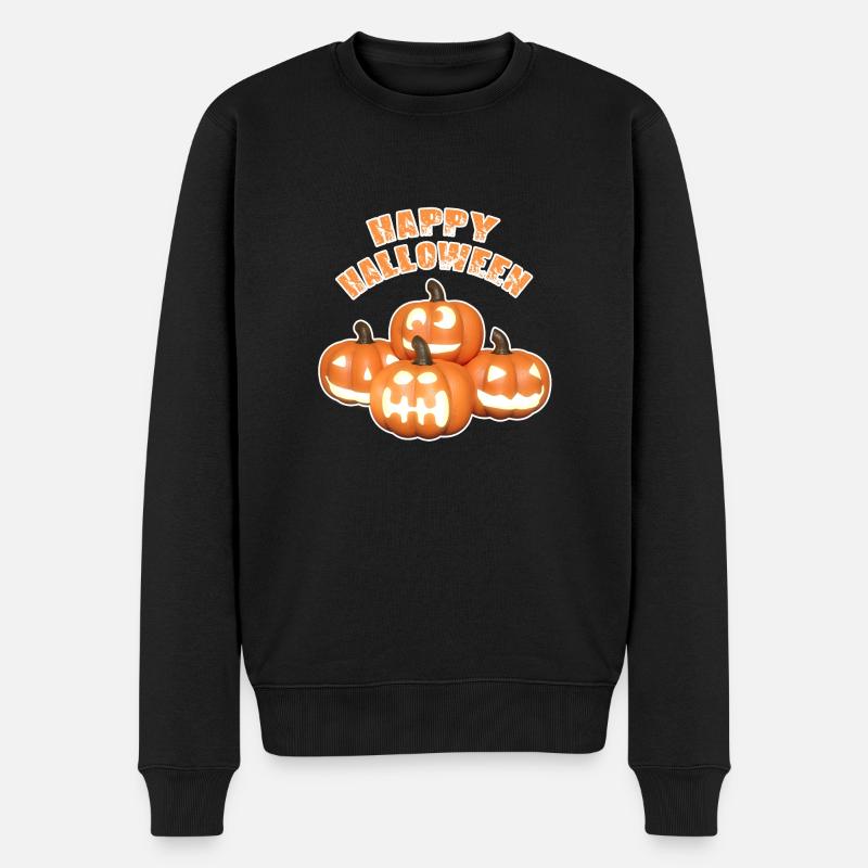 Joyeuses citrouilles d’Halloween - Pull Premium bio Homme - noir