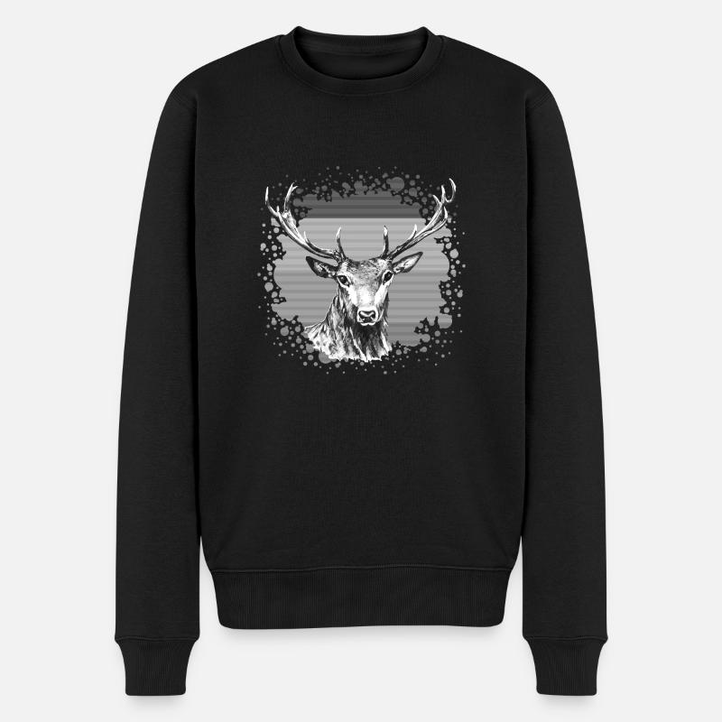 Cerf - Pull Premium bio Homme - noir