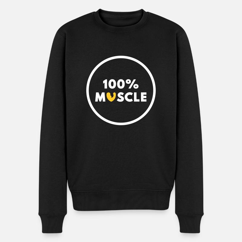 100% Muskeln - Männer Premium Bio Pullover - Schwarz