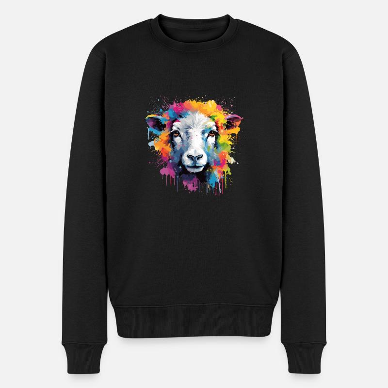 Schaf , Schaf , Lamm - Männer Premium Bio Pullover - Schwarz