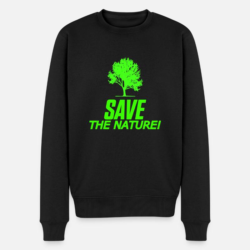 save the nature - Männer Premium Bio Pullover - Schwarz