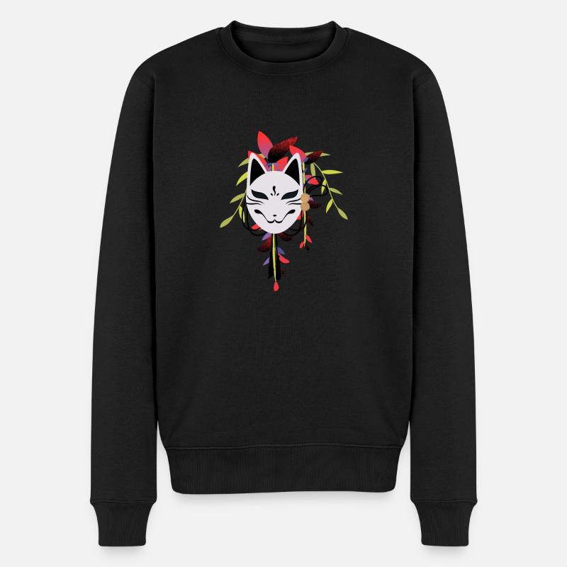 Fuchsmaske Japan Design - Männer Premium Bio Pullover - Schwarz
