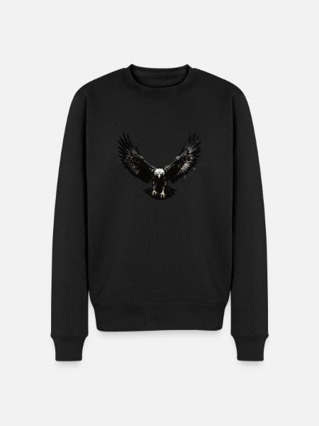 Adler der Erhabenheit - Männer Premium Bio Pullover - Schwarz