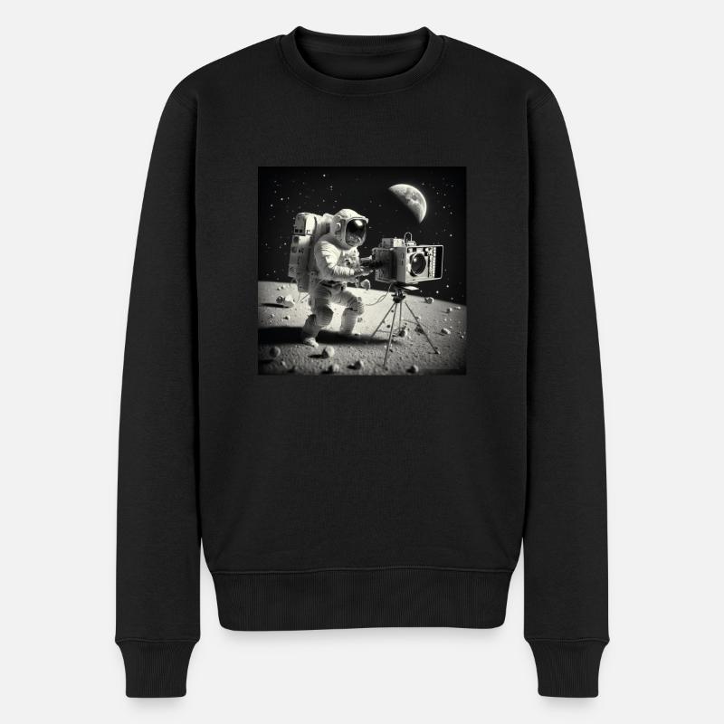 Astronauten-Film - Männer Premium Bio Pullover - Schwarz