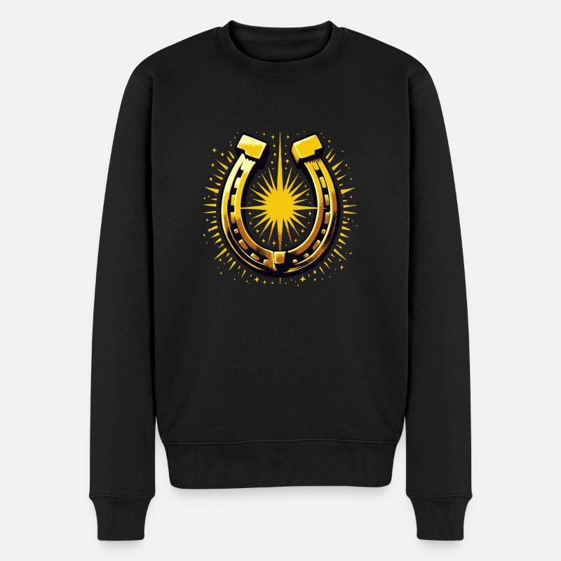 Hufeisen | Horseshoe - Männer Premium Bio Pullover - Schwarz