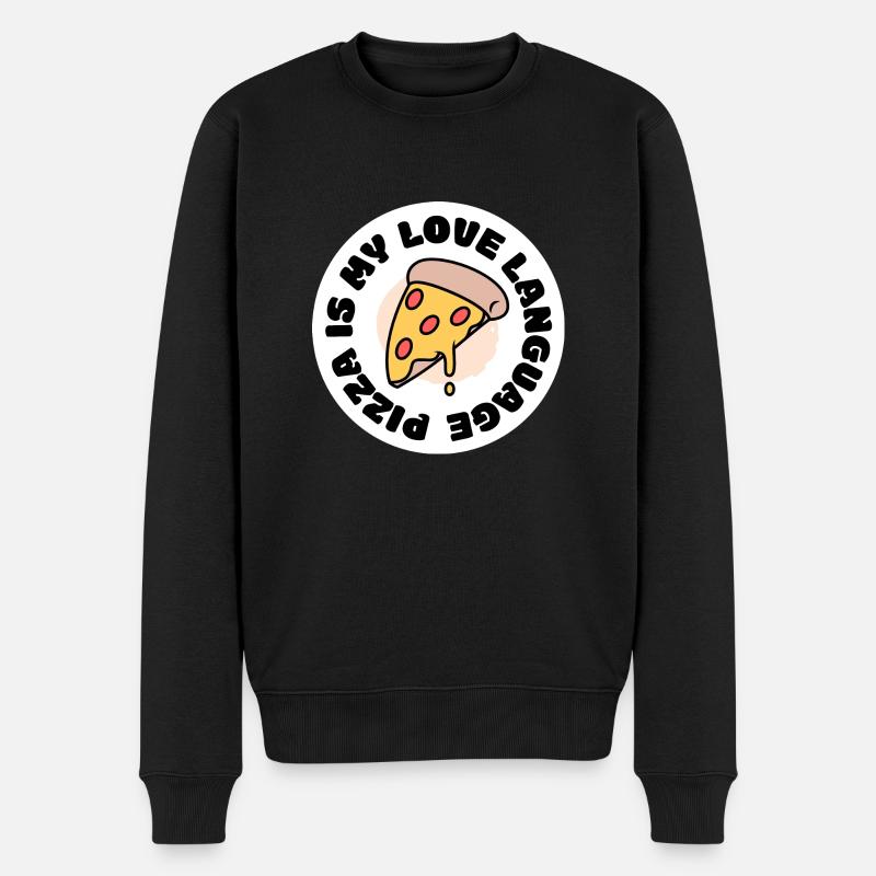 La pizza est mon langage d’amour - Pull Premium bio Homme - noir