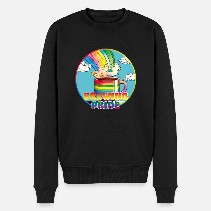 Kaffee Brew Pride - Männer Premium Bio Pullover - Schwarz