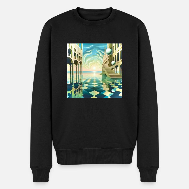 Fata Morgana-Metropole - Männer Premium Bio Pullover - Schwarz